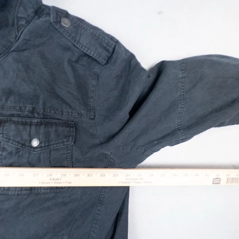 Levi Strauss Mens XL Military Field Jacket Washed Black Cotton Utility Coat - Picture 7 of 15